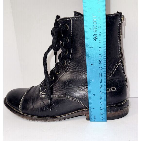 Bed Stu Laurel Black Boot Rustic Lace Up Cobbler Combat Rugged Leather Womens 6 - Picture 13 of 16